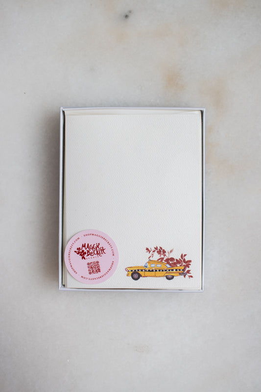 NYC Taxi Floral Cards: Box Set of 10