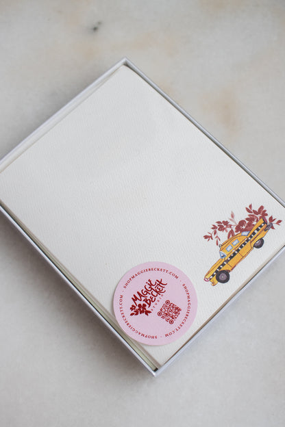 NYC Taxi Floral Cards: Box Set of 10