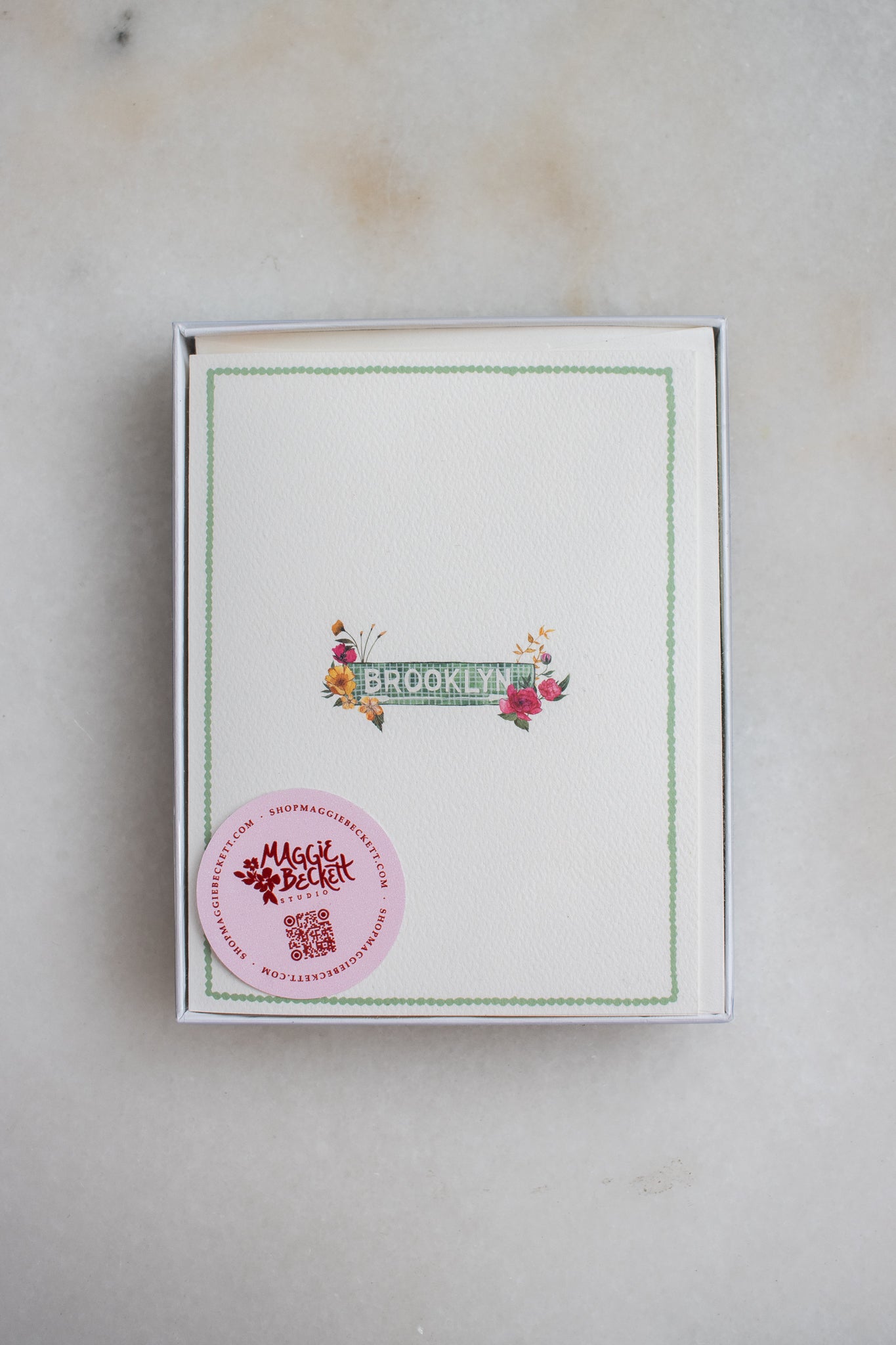 Boxed Set of 10 Brooklyn Subway Tile Floral Cards