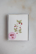 Boxed Set of 10 Dainty Raspberry Stem Cards