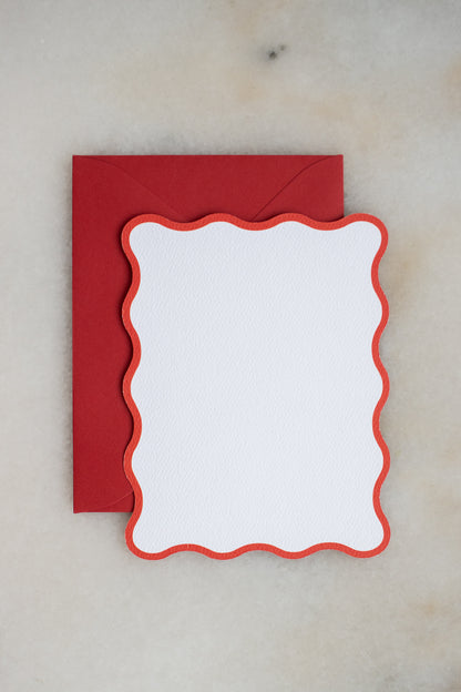 Boxed Set of 10 Foodie Cards with Wavy Red Edge