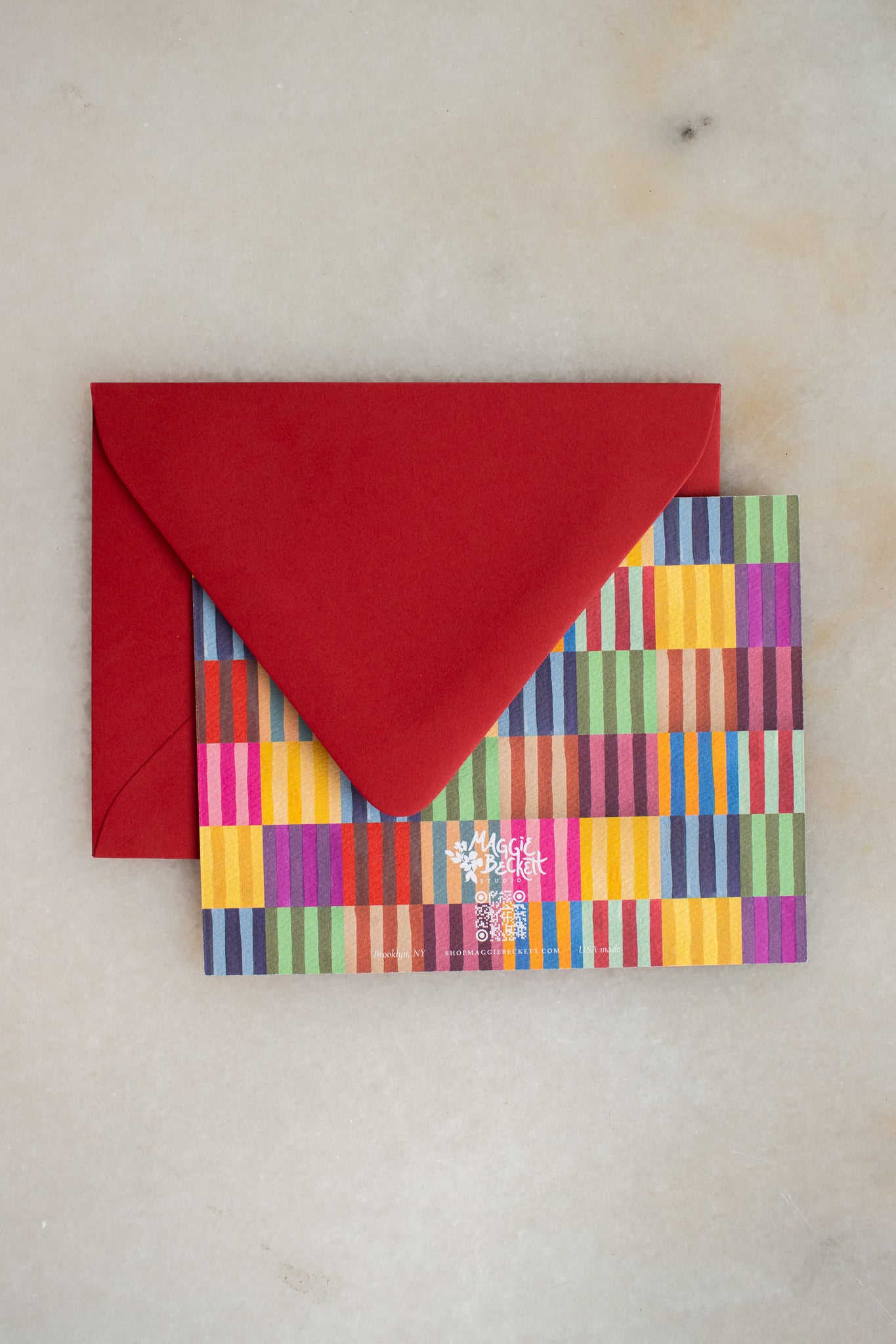 Boxed Set of 10 Multicolor Stripe Thank You Cards