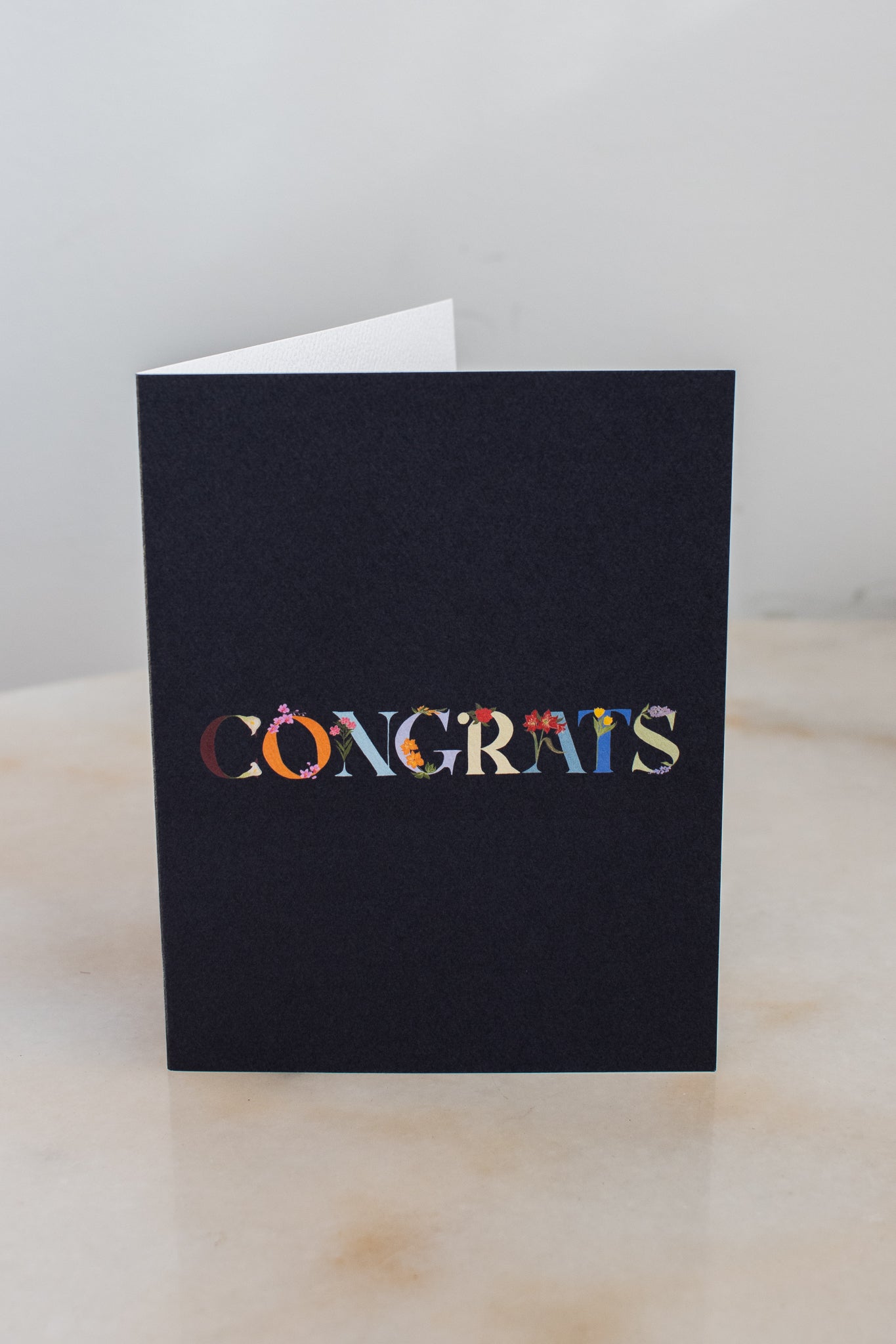 Congrats Floral Letters Card