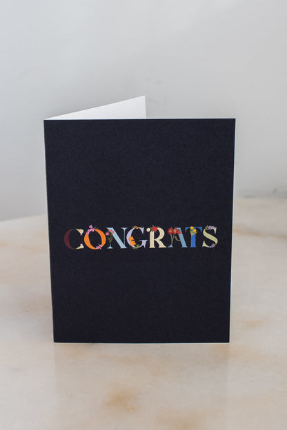 Congrats Floral Letters Card