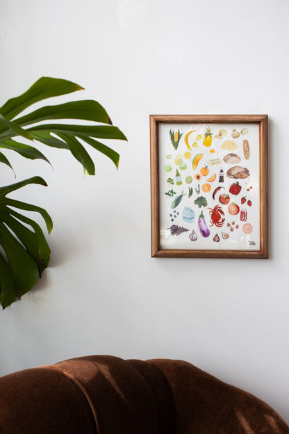 Foodie Illustrations Kitchen Art Print