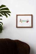 Brooklyn Subway Sign and Florals Art Print