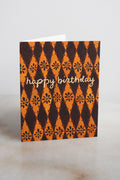 Harlequin Fall Birthday Card