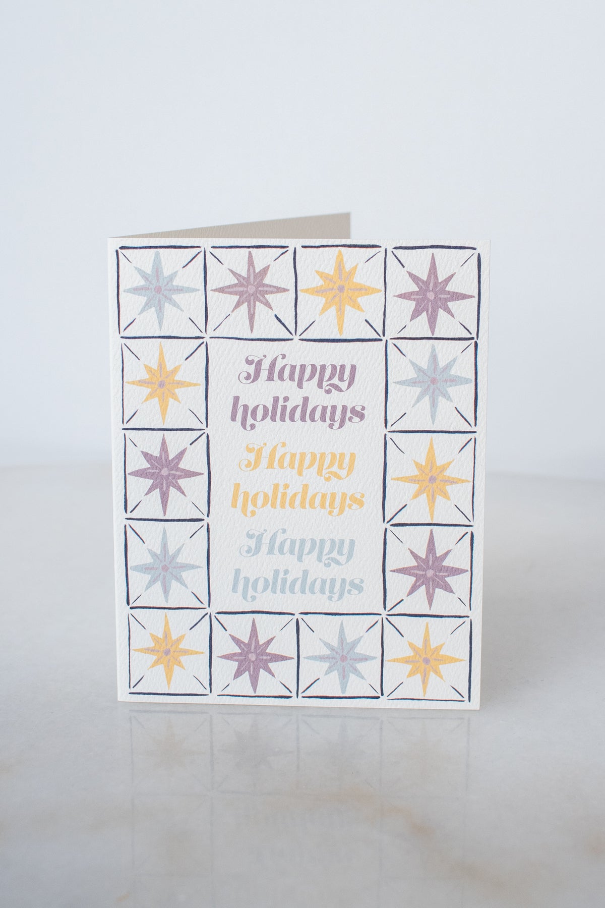 Starry Blue Happy Holidays Card