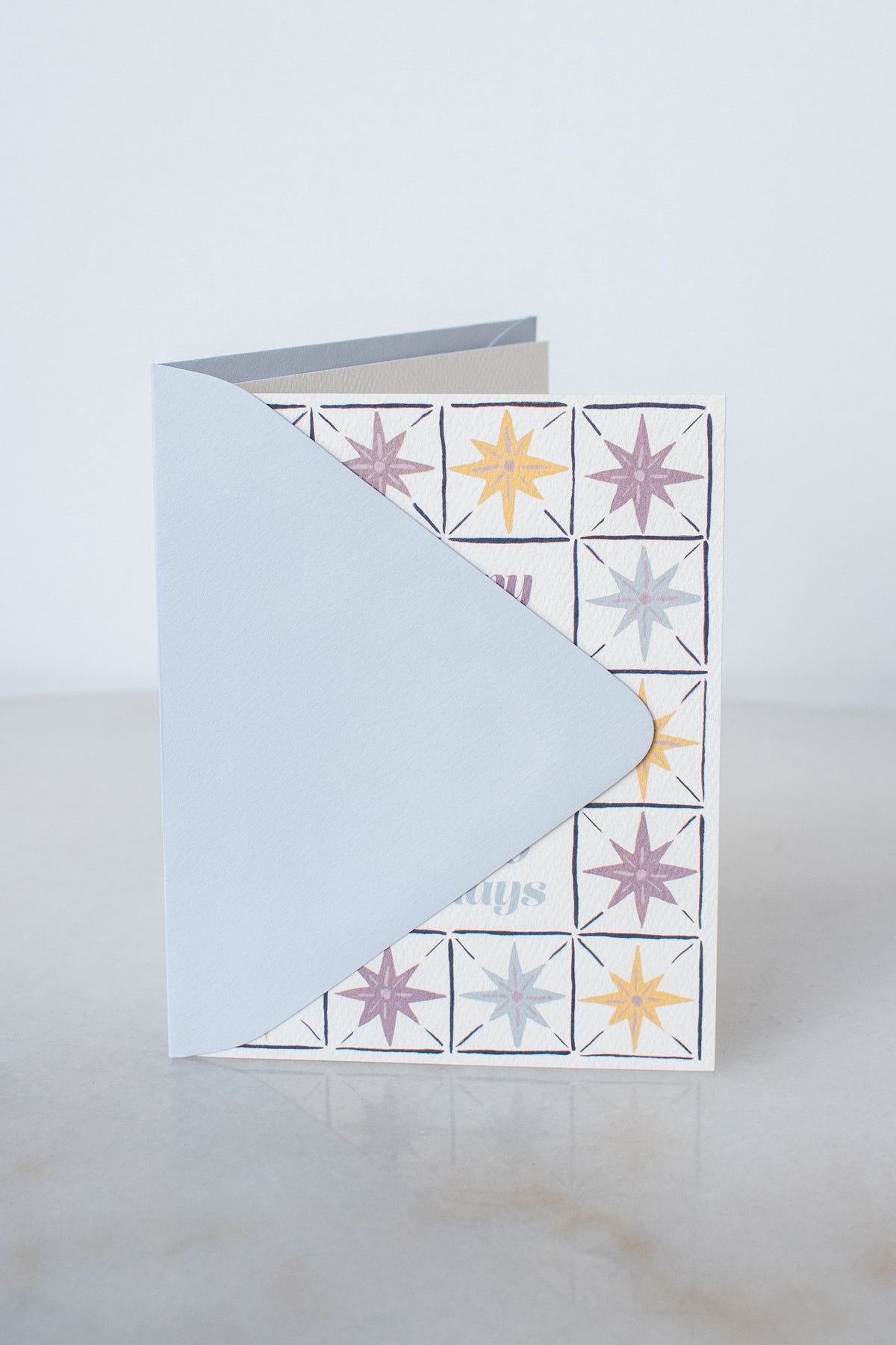 Starry Blue Happy Holidays Card