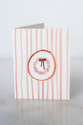 Pink Wreath and Stripes Card
