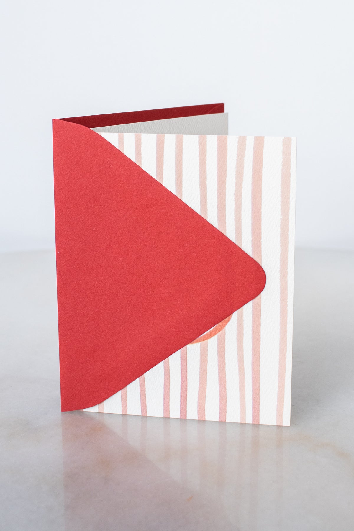 Pink Wreath and Stripes Card