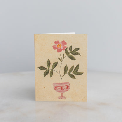 Pink Floral Vase Cards: Box Set of 10