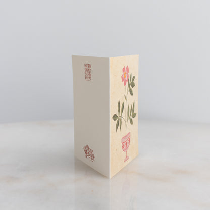 Pink Floral Vase Cards: Box Set of 10