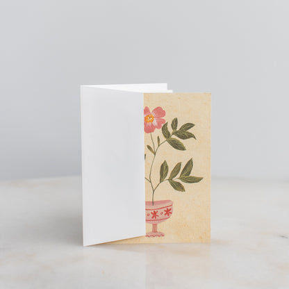 Pink Floral Vase Cards: Box Set of 10