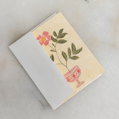 Pink Floral Vase Cards: Box Set of 10