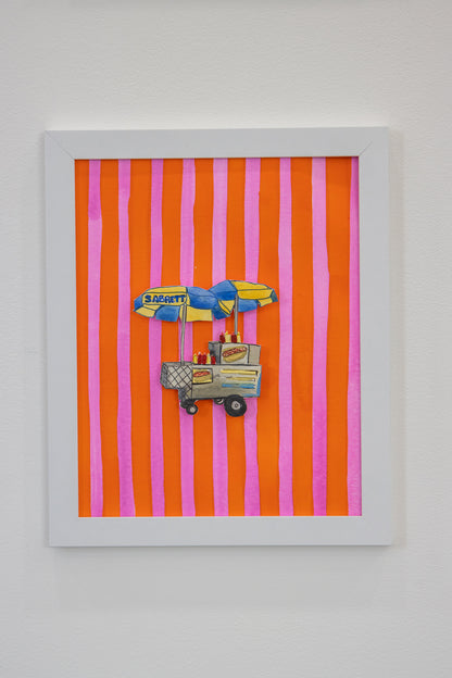 ORIGINAL: NY Hot Dog Cart Stripe Artwork
