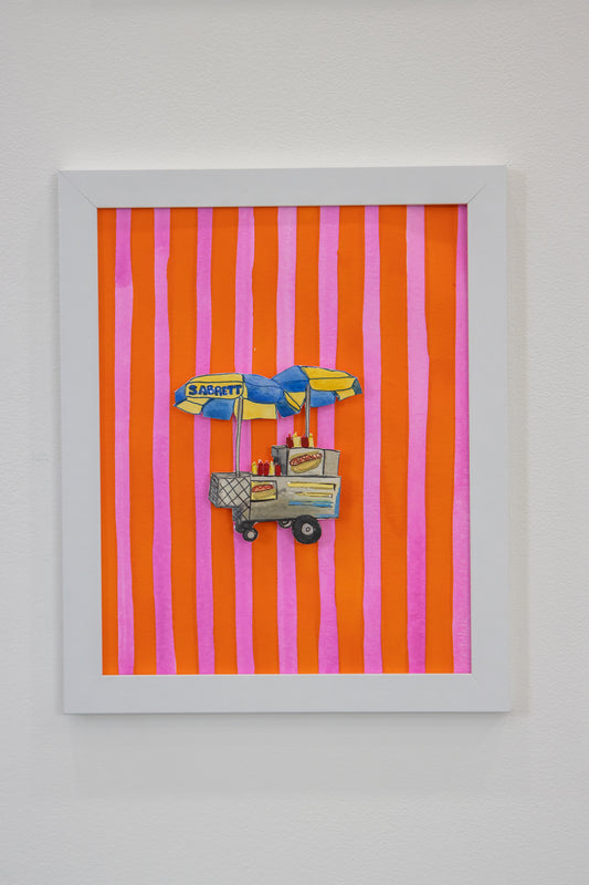 ORIGINAL: NY Hot Dog Cart Stripe Artwork