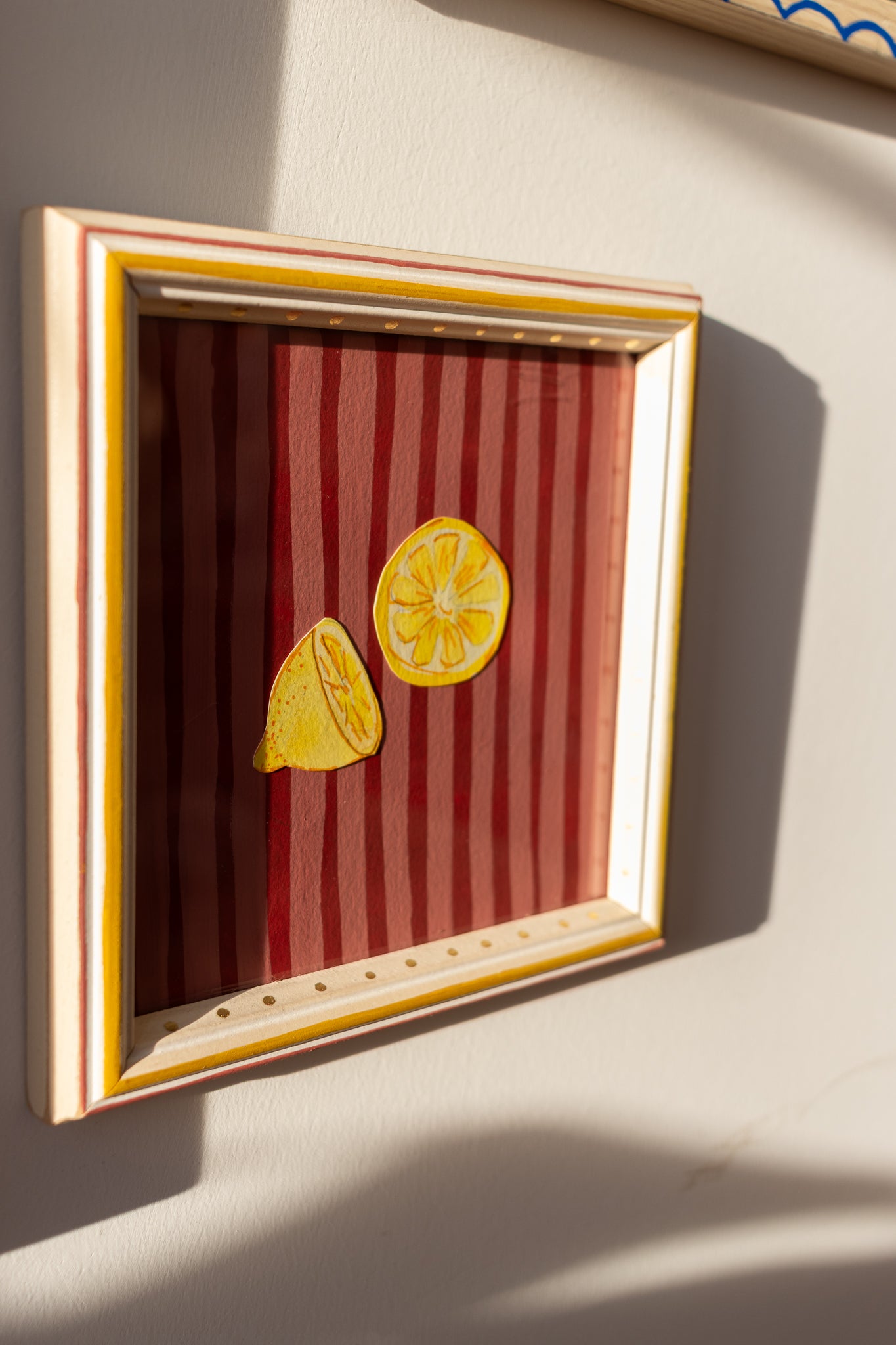 ORIGINAL: Lemons and Stripes in a Decorative Frame