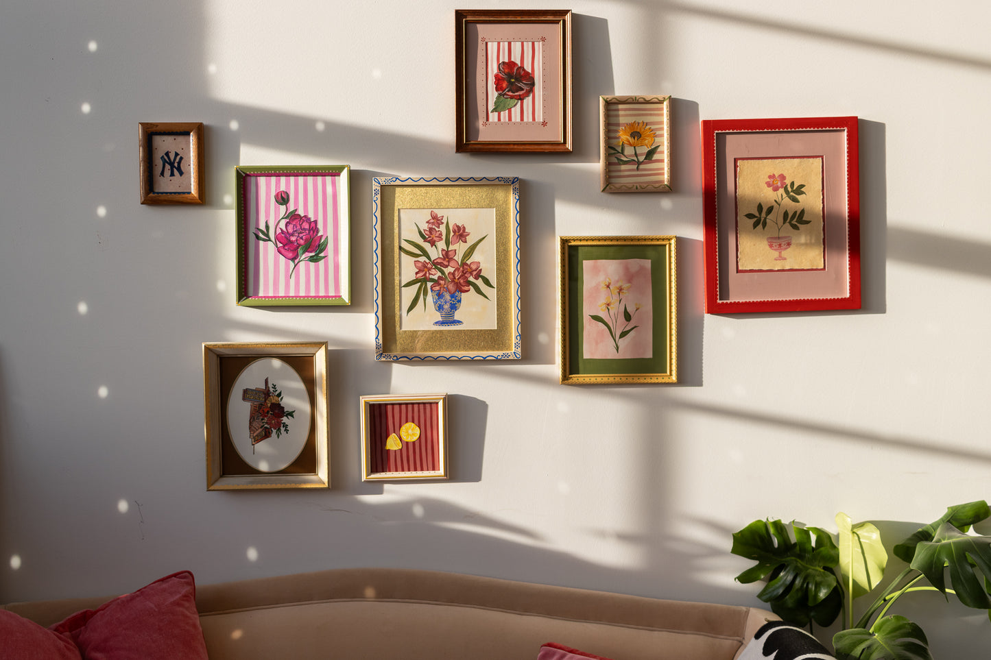 ORIGINAL: Yellow Wildflowers in Decorative Frame