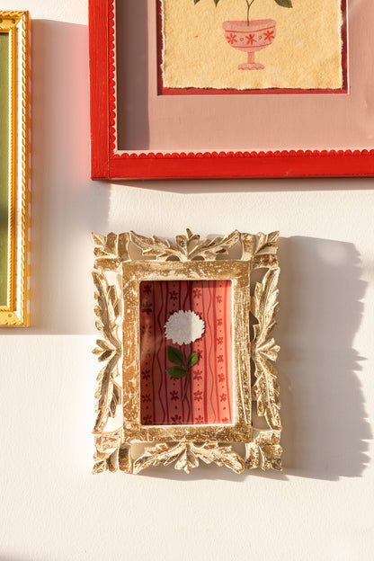 ORIGINAL: Dahlia and Flower Pattern in a Decorative Frame