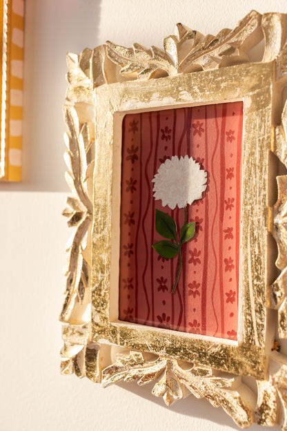 ORIGINAL: Dahlia and Flower Pattern in a Decorative Frame