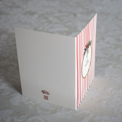 Merry Christmas Stripe Card: Box Set of 10