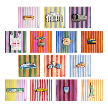 NYC Icons and Stripes Collection Art Prints
