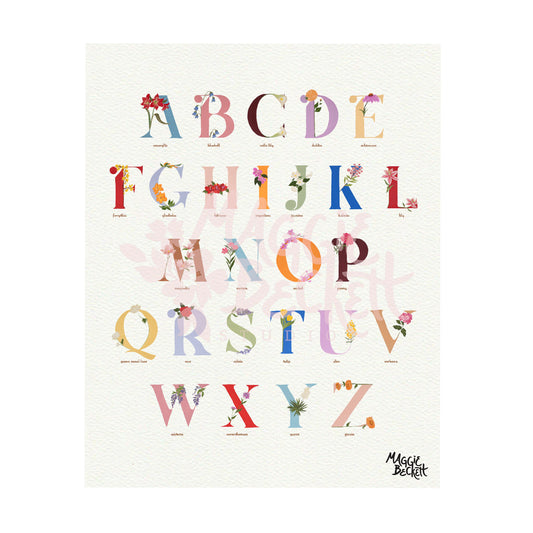 Floral Alphabet Art Print