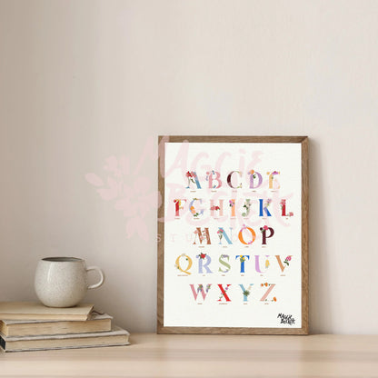 Floral Alphabet Art Print