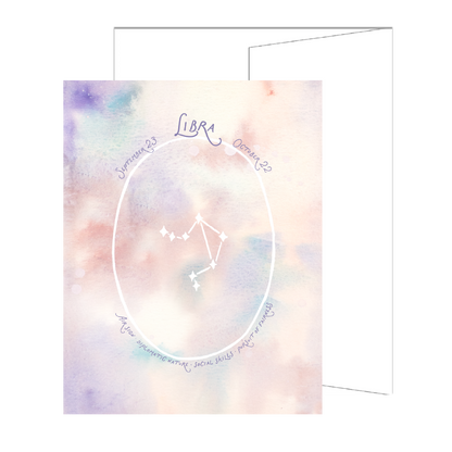 Libra Constellation Card