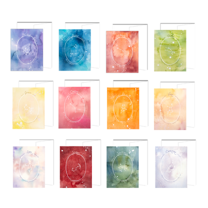 Boxed Set of 12 Astrological Signs Collection Cards