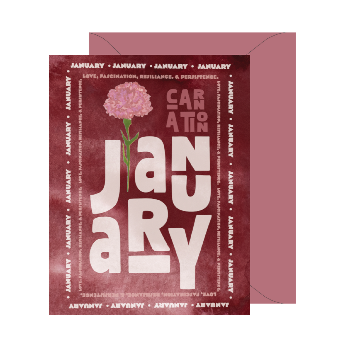 January Birth Month Flower Card