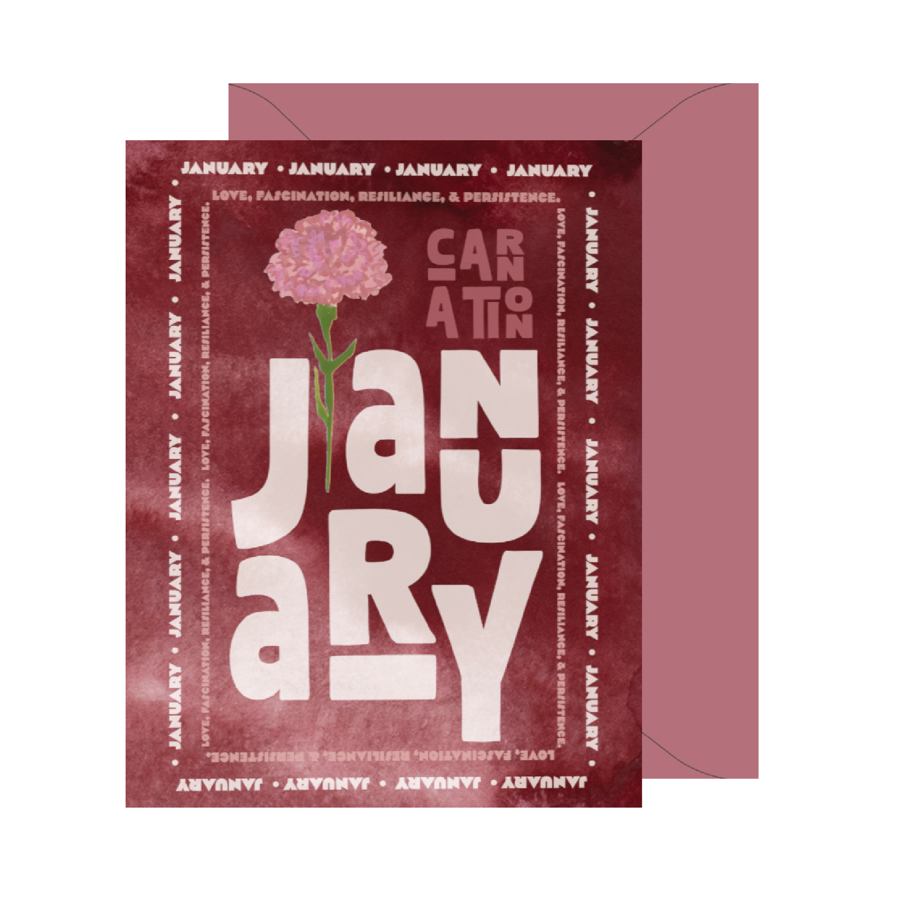 January Birth Month Flower Card