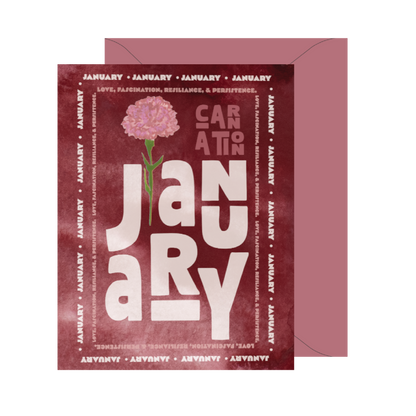 January Birth Month Flower Card