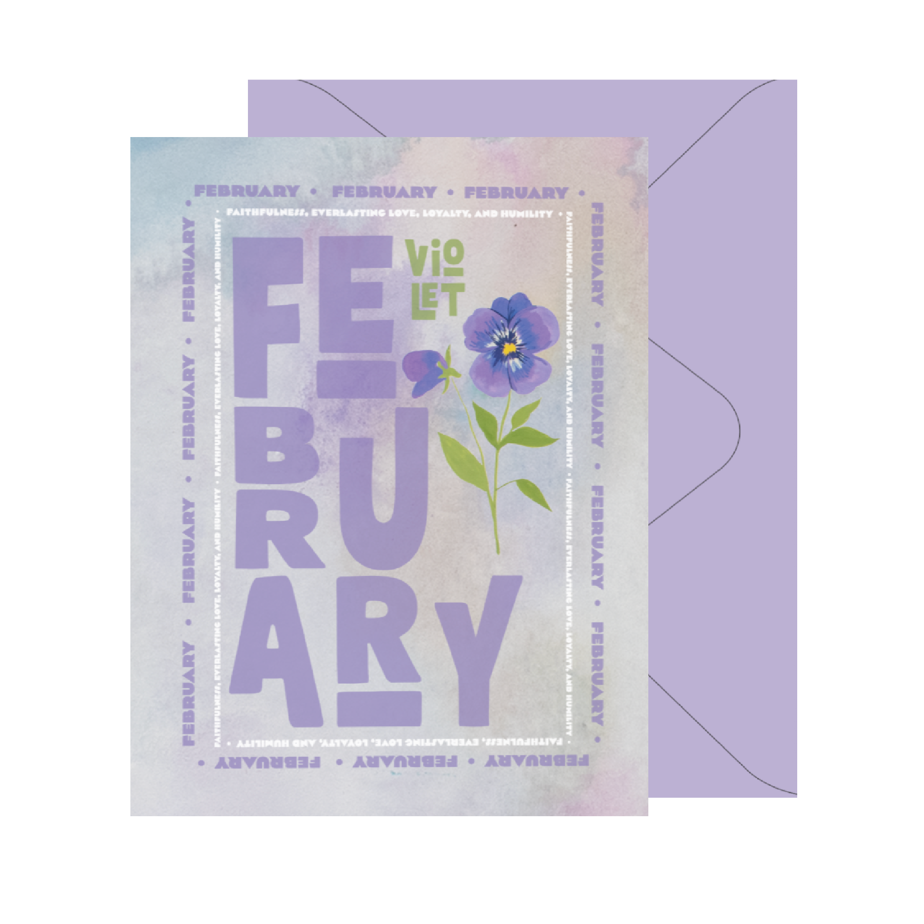 February Birth Month Flower Card