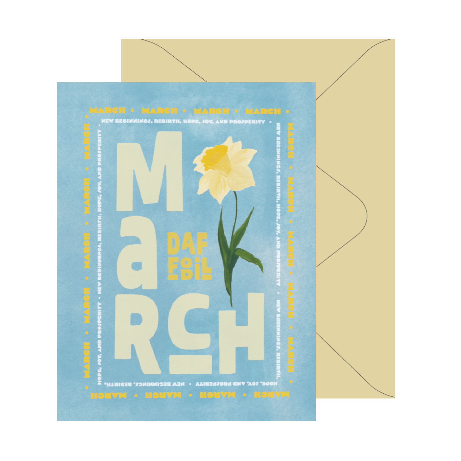 March Birth Month Flower Card