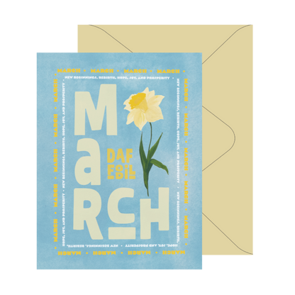 March Birth Month Flower Card
