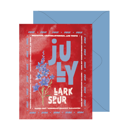 July Birth Month Flower Card