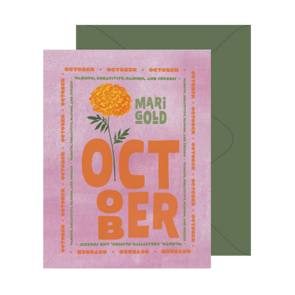 October Birth Month Flower Card