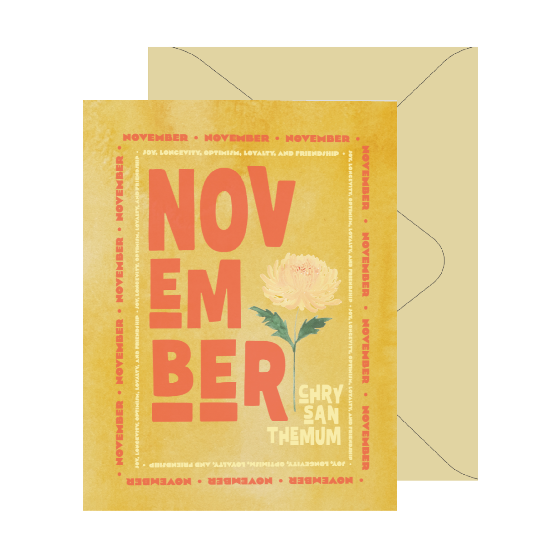 November Birth Month Flower Card