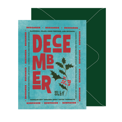 December Birth Month Flower Card