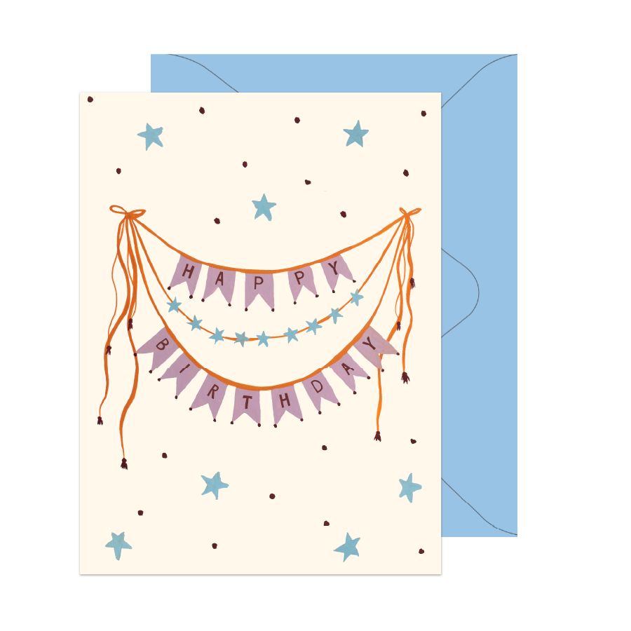 Star Bunting Banner Birthday Card