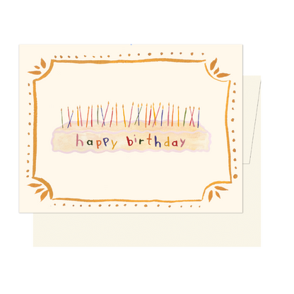 Long Cake + Candles Birthday Card