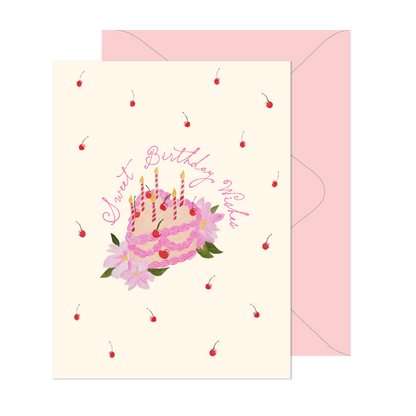 Cherry Birthday Cake Card