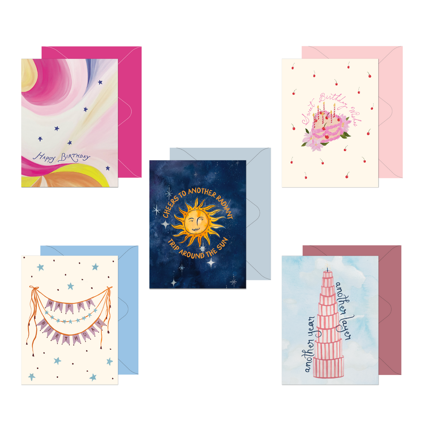 Birthday Bundle Set of 5 Mixed Cards