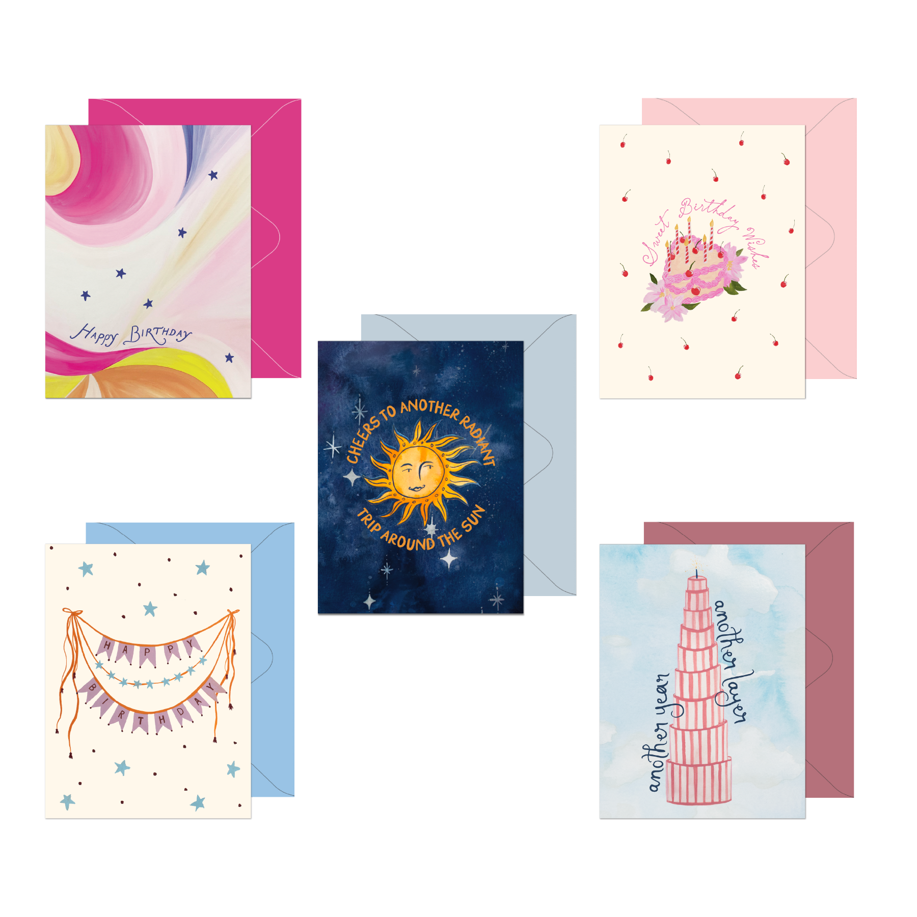Birthday Bundle Set of 5 Mixed Cards