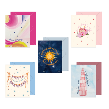 Birthday Bundle Set of 5 Mixed Cards