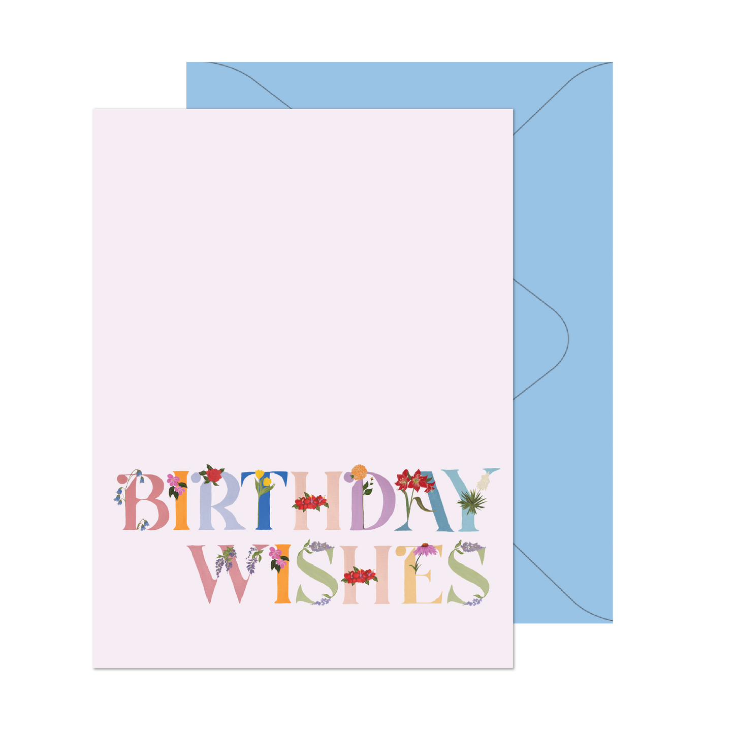 Birthday Wishes Floral Letters Card