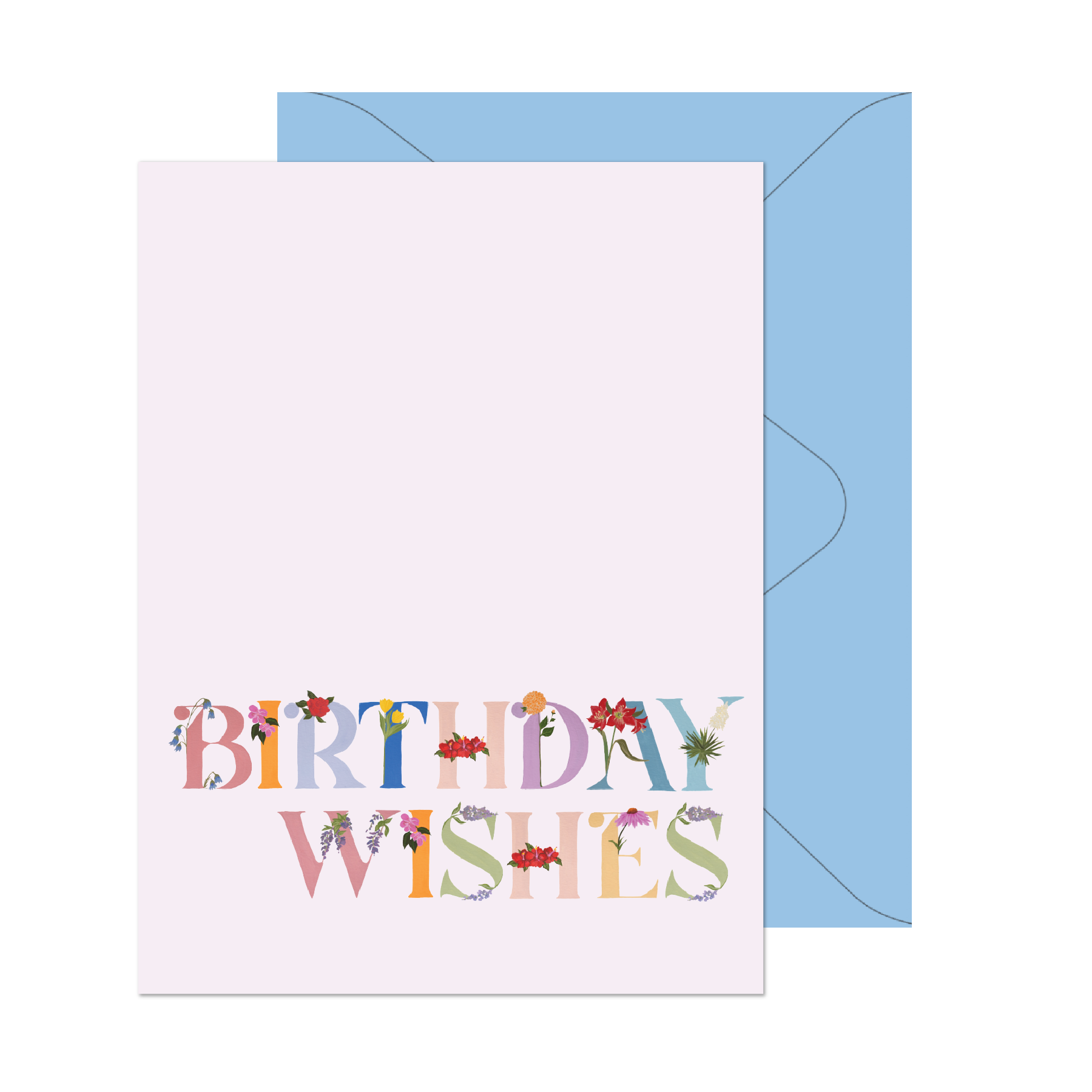 Birthday Wishes Floral Letters Card