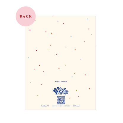 Blue Floral Polka Dot Birthday Card